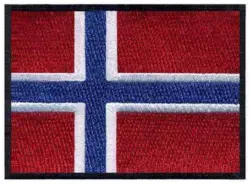 Norsk Flag - Vævet Stof strygemærke