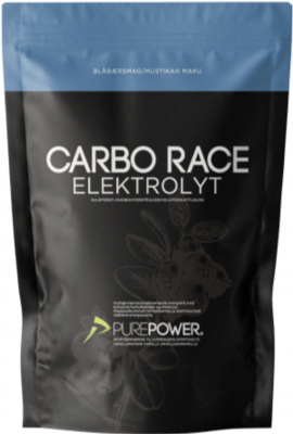 PurePower Carbo Race Elektrolyt Blåbær - 1 kg.