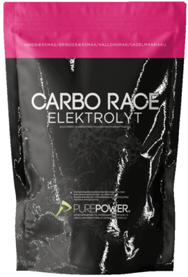 PurePower Carbo Race Elektrolyt Hindbær - 1 kg.