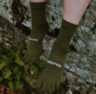 Creepers - Toe Socks 2.0 - Quarter Crew - Olive - Limited Edition