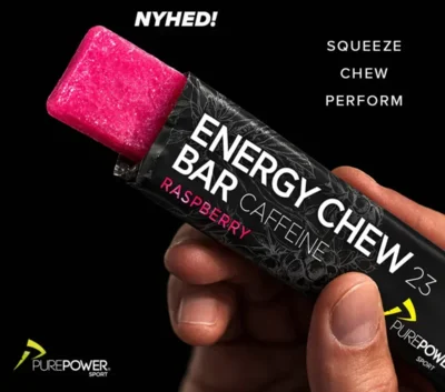 PurePower Chew Bar Raspberry - Koffein - 30 g.