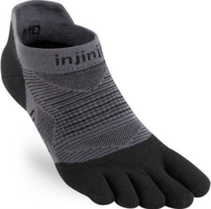 Injinji - Performance Run - Lightweight No Show - Black/Grey